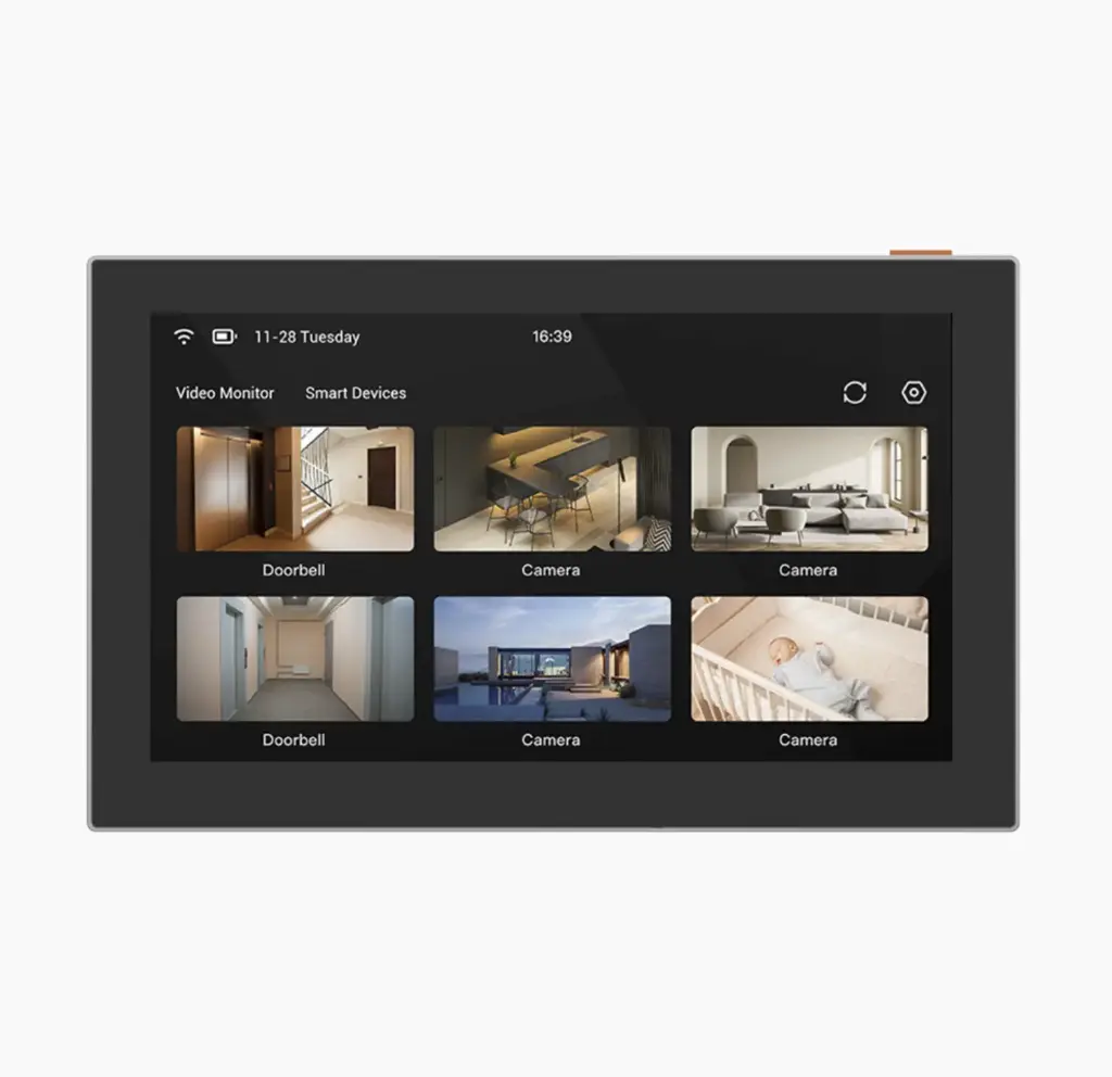 Pantalla Inalámbrica / Con Batería Recargable 4600mAh / Wi-Fi / Ideal Para Escritorio o Pared / Vista en Vivo de Cámaras EZVIZ / Compatible con Videoportero CS-HP7 para ver Cámara y Apertura Remota / Audio de Dos Vías 