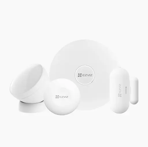 [CS-B1] Kit de Alarma Inalámbrico / Incluye: 1 Hub, 1 Sensor PIR, 1 Contacto Magnético y 1 Smart Botón / Configuración y Visualización por App Móvil EZVIZ / Protocolo Zigbee 
