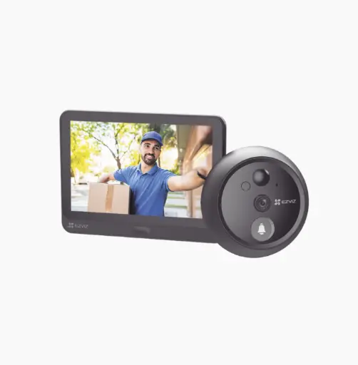 [CS-HP4] Videoportero Con Mirilla y Pantalla Wi-Fi de Batería Recargable / Para Instalarse en Puerta / Cámara 1080P / Audio de Dos Vías / Uso en Interior 