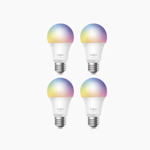[TAPOL530E(4PACK)] Kit 4 Focos WIFI Multicolor, Intensidad y Color Regulables, Comandos de Voz Mediante Amazon Alexa/Google Assisten