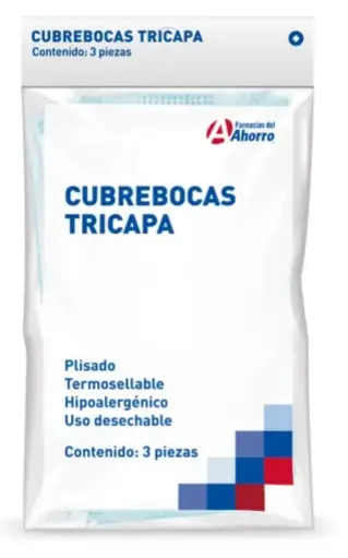 [7506472849800] Cubrebocas Tricapa 3 Piezas